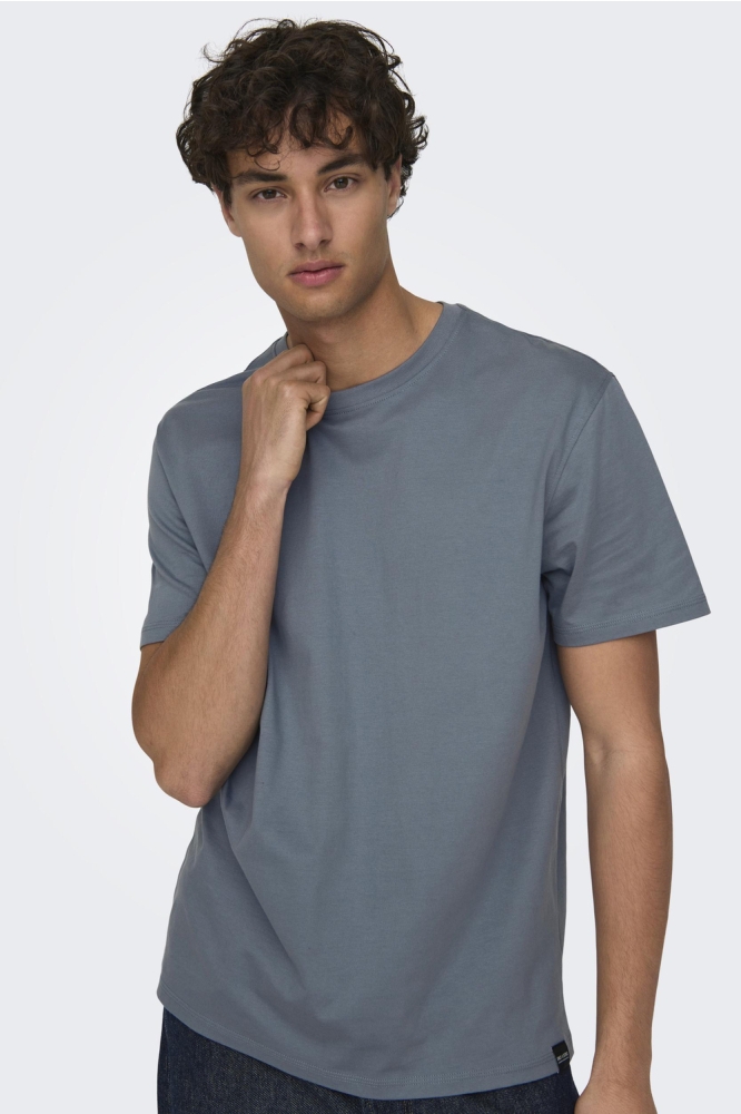 ONSMAX LIFE SS STITCH TEE NOOS 22025208 FLINT STONE